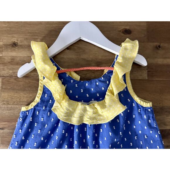 Matilda Jane The Adventure Begins Blue Yellow Wheelbarrow Race Sleeveless Tunic - Picture 9 of 9